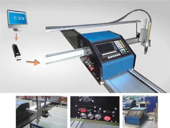 2017 murah cnc mesin pemotong logam MULAI Merek LCD panel kontrol sistem 1300 * 2500mm wilayah kerja mesin pemotong plasma